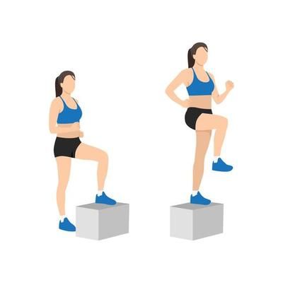 Supported step-up exercise for stair climbing mobility